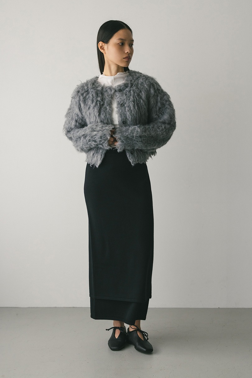 レイヤードニットスカート 詳細画像 BLK 2