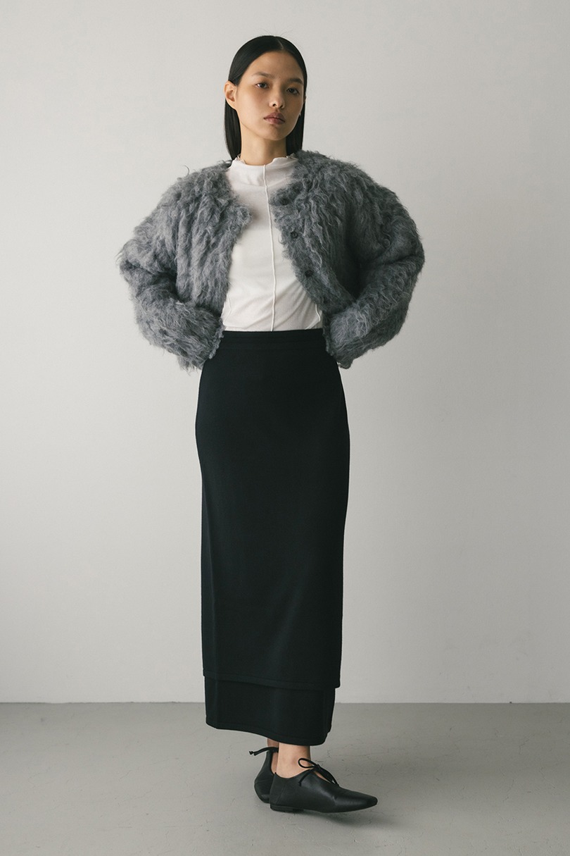 レイヤードニットスカート 詳細画像 BLK 3