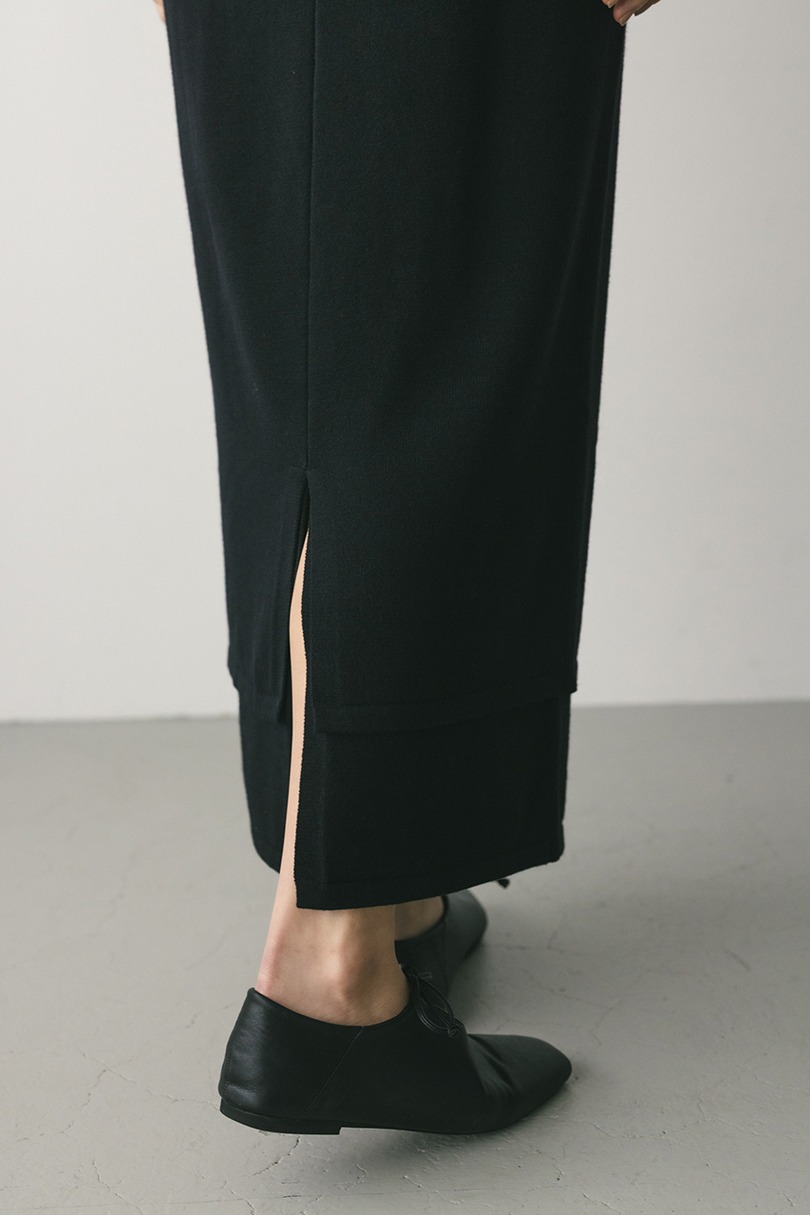 レイヤードニットスカート 詳細画像 BLK 7