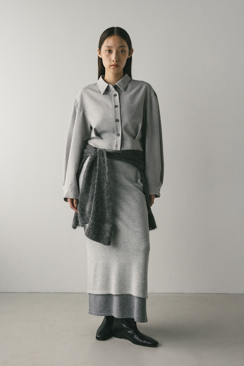 レイヤードニットスカート 詳細画像 GRY 2