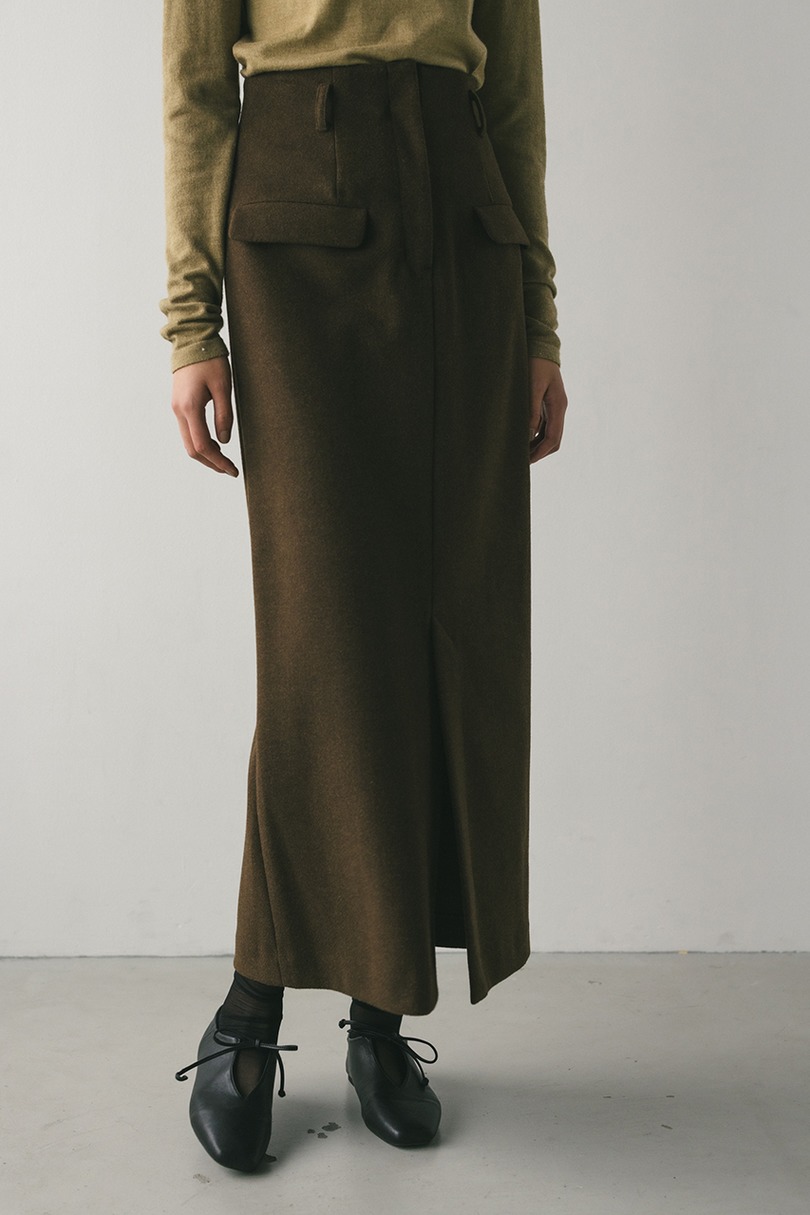 フロントポケットナロースカート 詳細画像 BRN 3