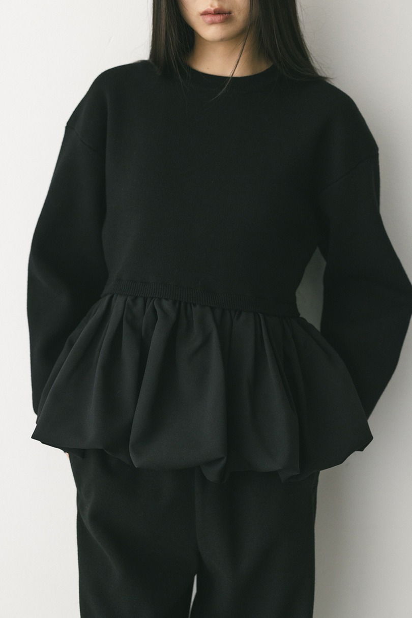 ヘムバルーンニットトップ 詳細画像 BLK 2