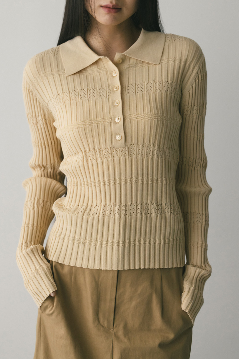 アイレットリブニットポロ