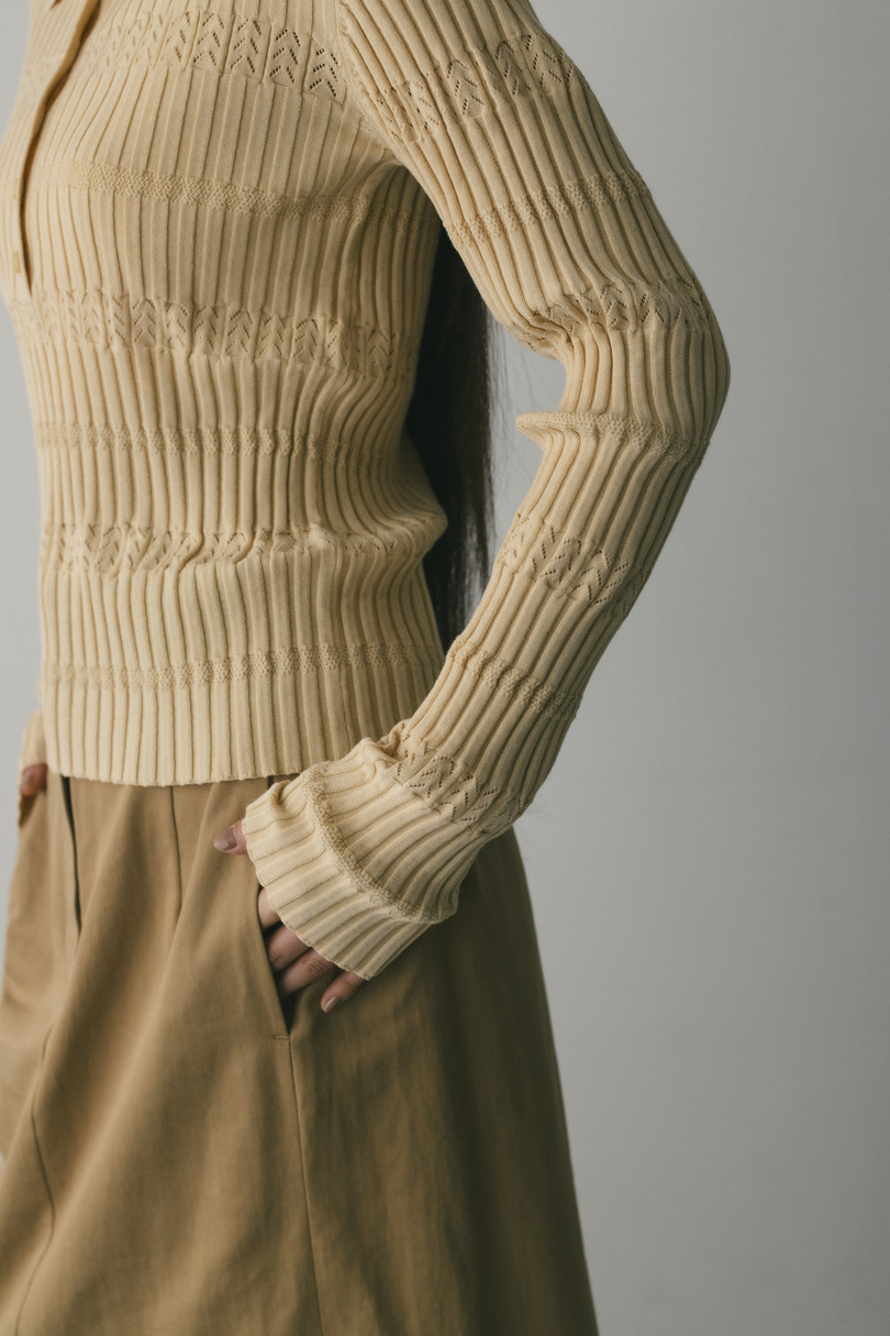 アイレットリブニットポロ 詳細画像 BEG 4