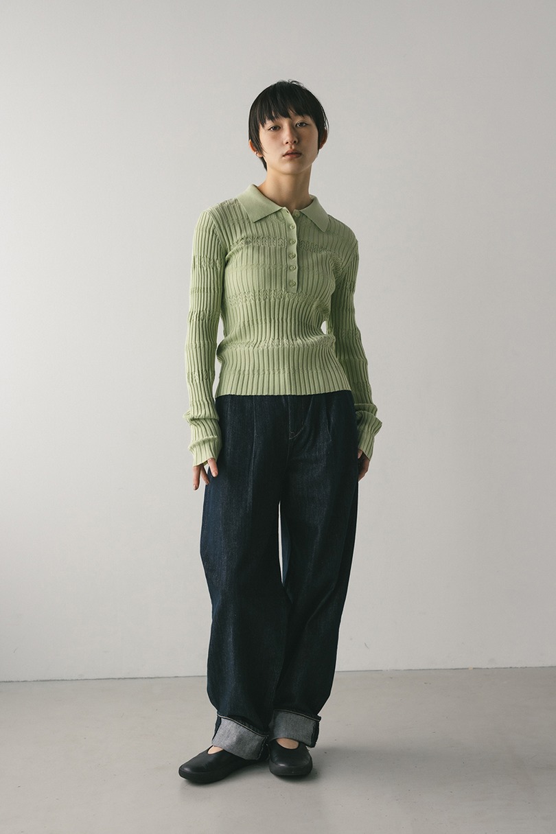 アイレットリブニットポロ 詳細画像 MINT 2