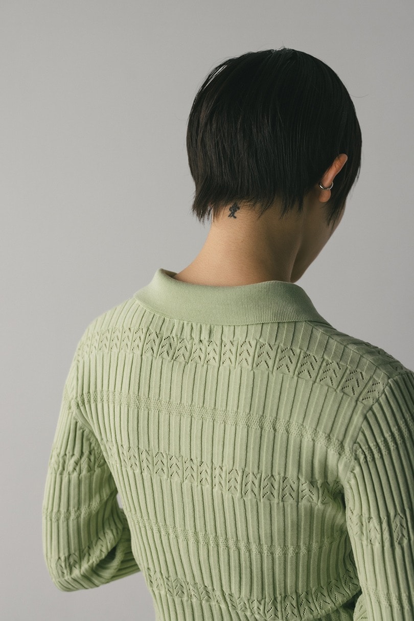 アイレットリブニットポロ 詳細画像 MINT 7