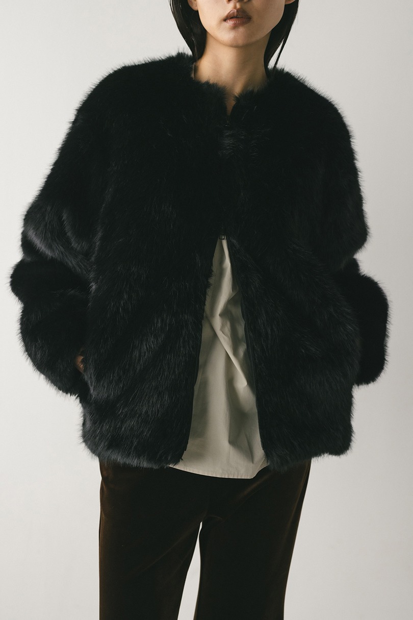 ノーカラーファージャケット