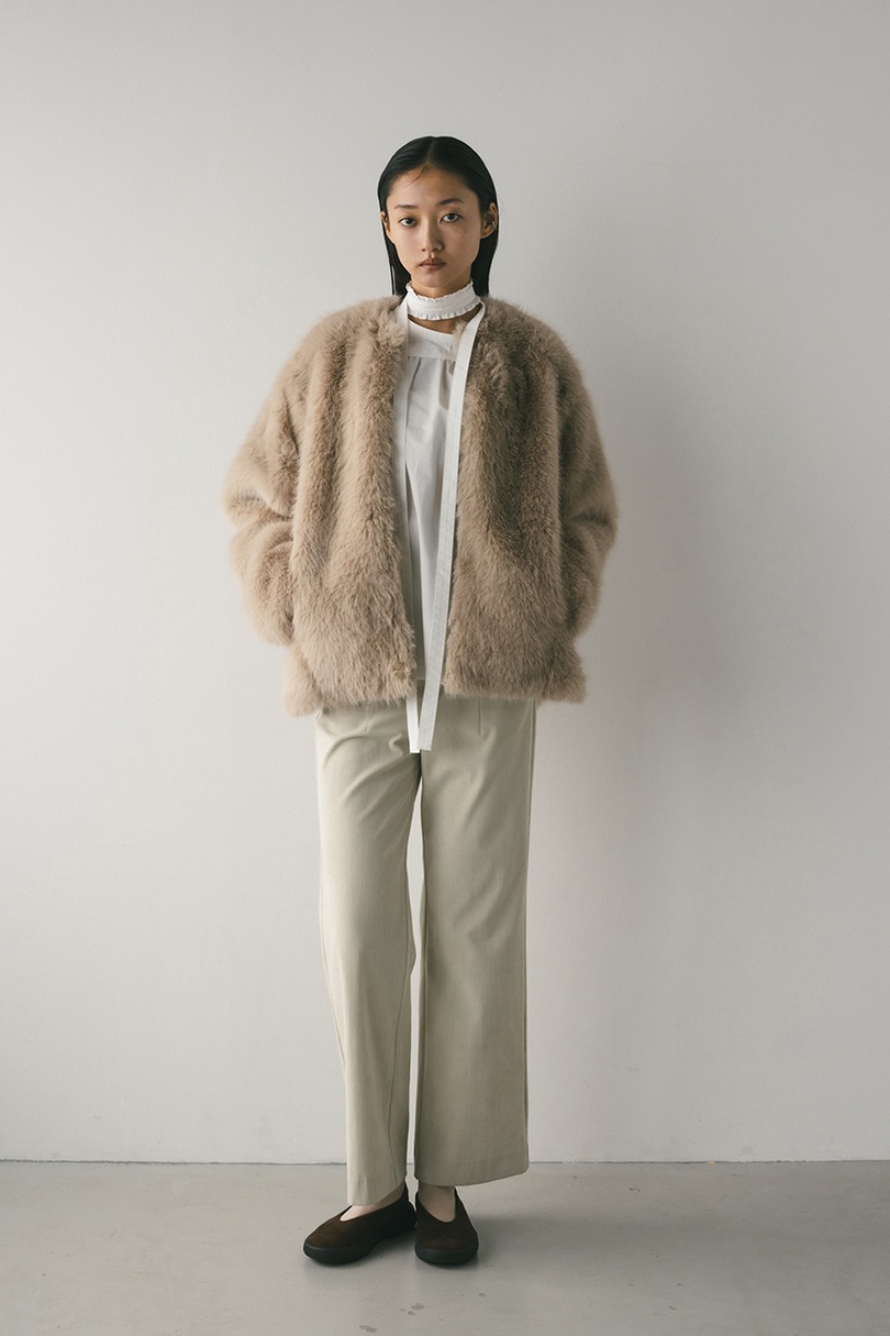 ノーカラーファージャケット 詳細画像 L/BEG 3