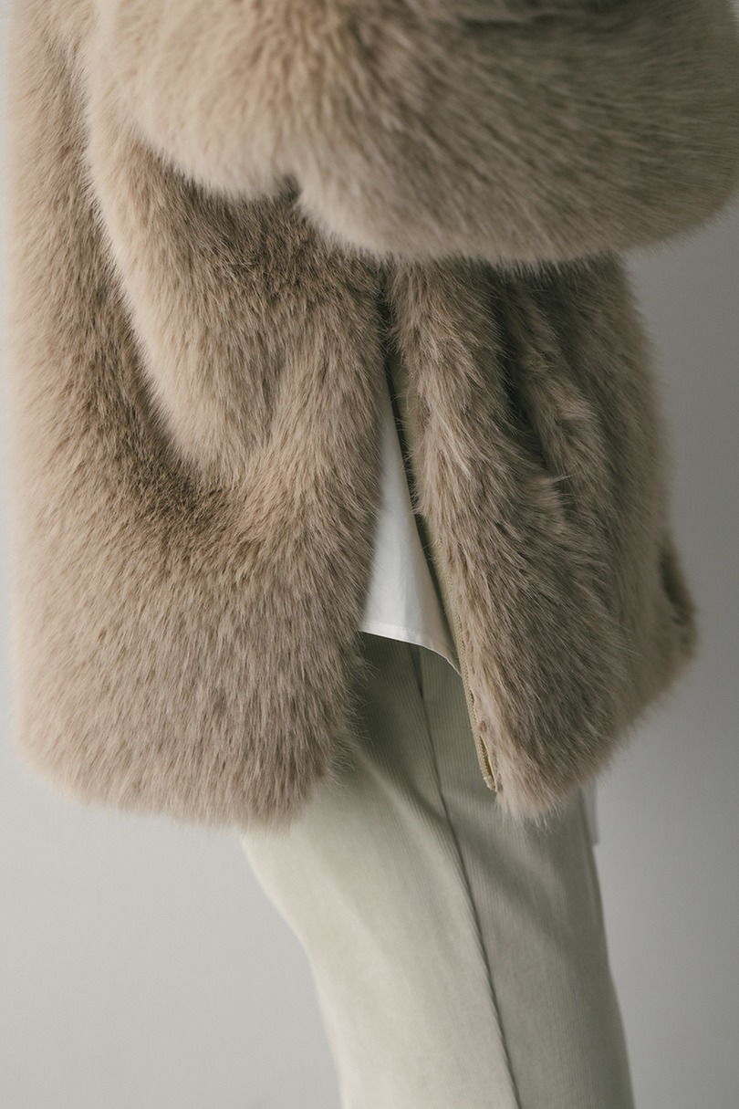 ノーカラーファージャケット 詳細画像 L/BEG 7