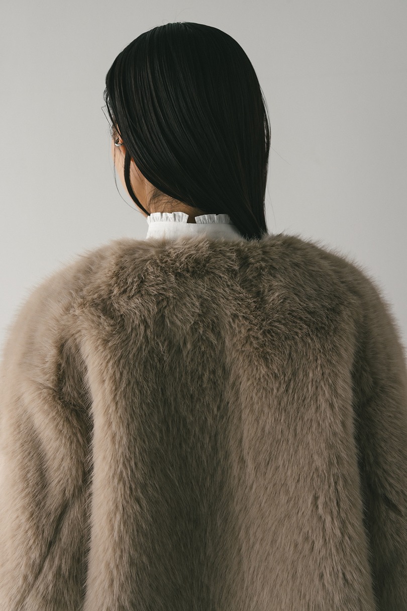 ノーカラーファージャケット 詳細画像 L/BEG 9