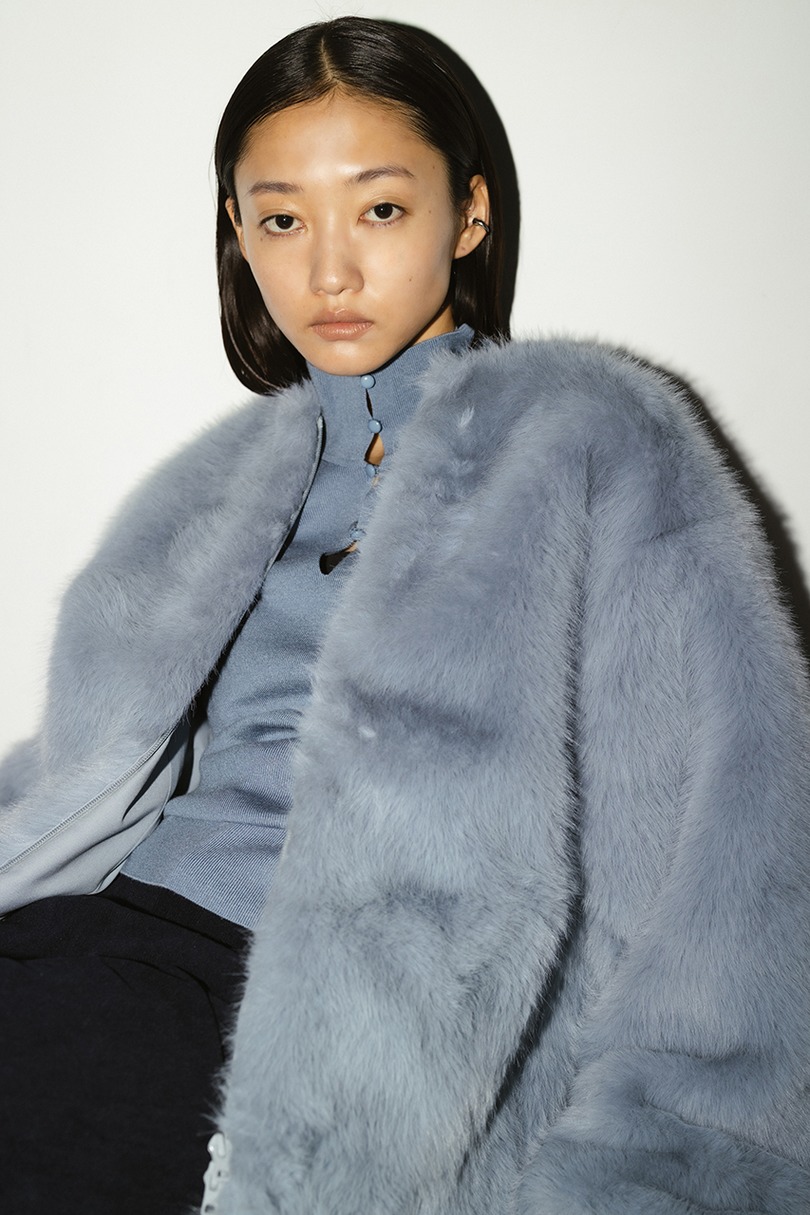 ノーカラーファージャケット