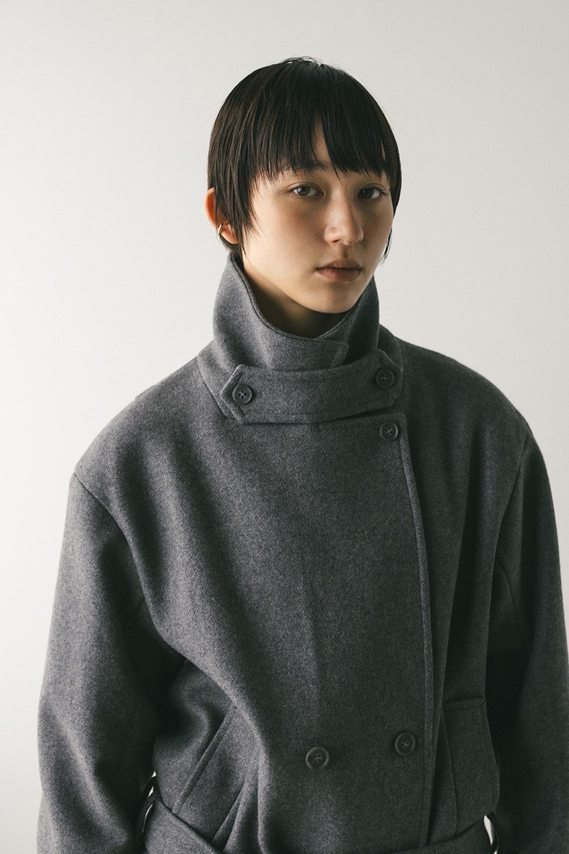 ウールベルトショートコート 詳細画像 GRY 10