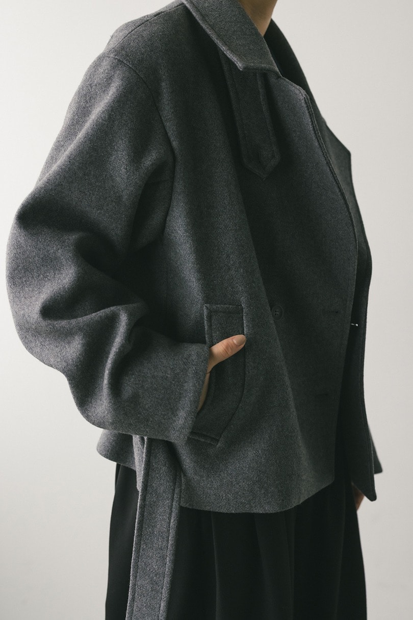 ウールベルトショートコート 詳細画像 GRY 6