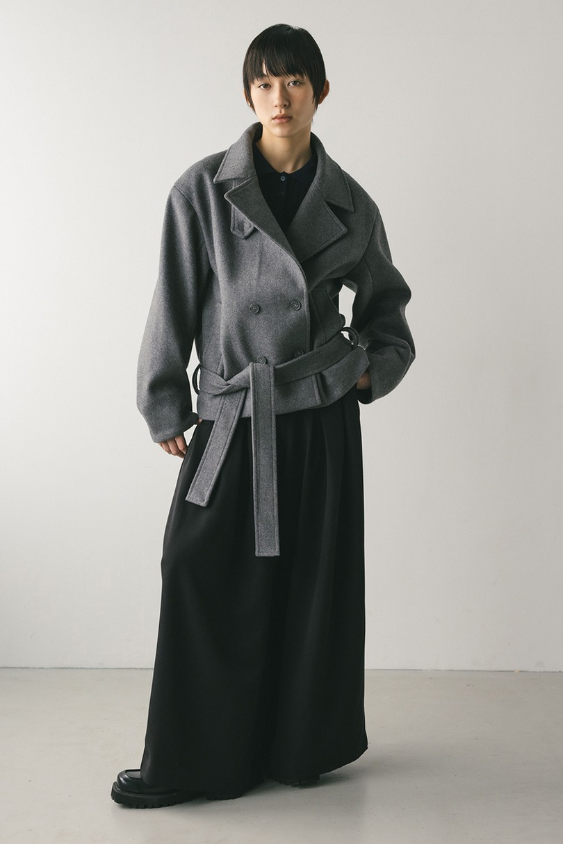 ウールベルトショートコート 詳細画像 GRY 7
