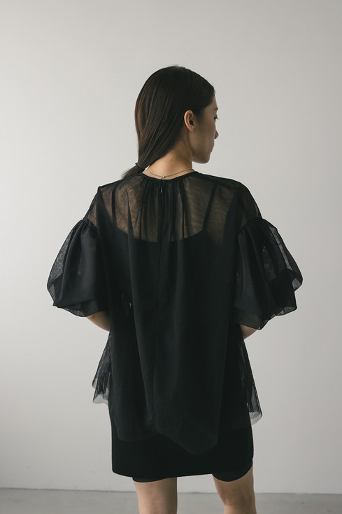 ギャザースリーブチュールトップ｜STYLEMIXER（スタイルミキサー）公式