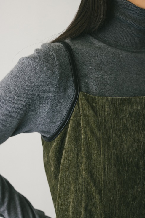 sheller シェリエ パイピングベロアワンピ 最終値下げ】sheller／ベロアパイピングミニドレス／シェリエ