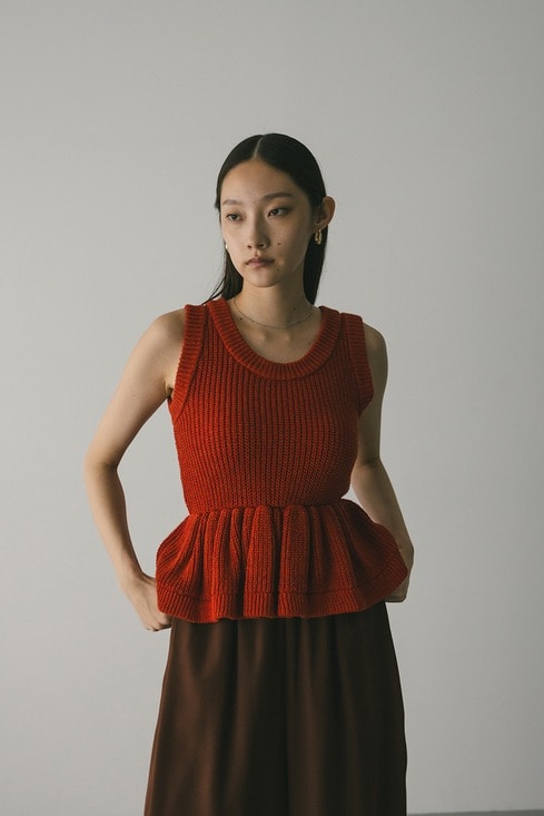 2WAYペプラムニットタンク｜STYLEMIXER（スタイルミキサー）公式