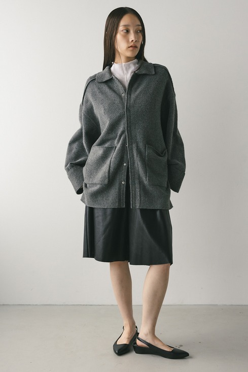 スタイルミキサー（STYLEMIXER）/ハイラインウールミックスニットシャツ ハイラインウールミックスニットシャツ｜STYLEMIXER（スタイルミキサー