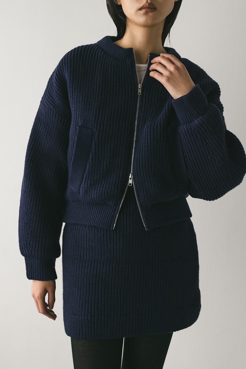 ニットパッファーブルゾン