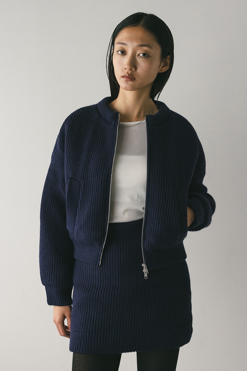 ニットパッファーブルゾン 詳細画像 NVY 2