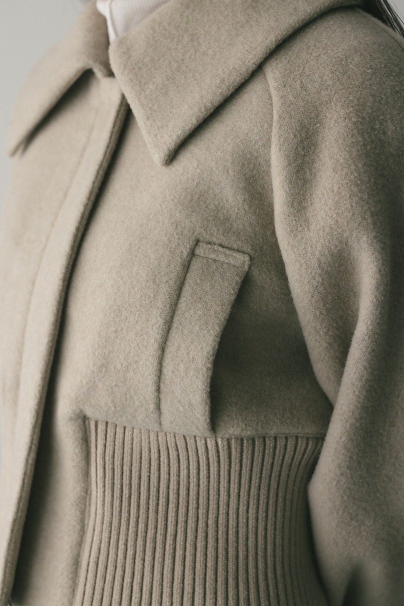 ワイドリブショートコート 詳細画像 L/BEG 6