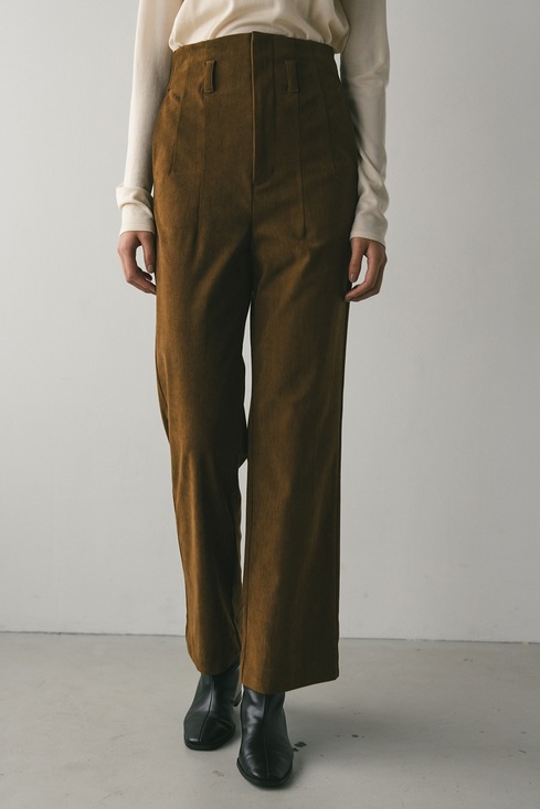 コーデュロイセミフレアパンツ