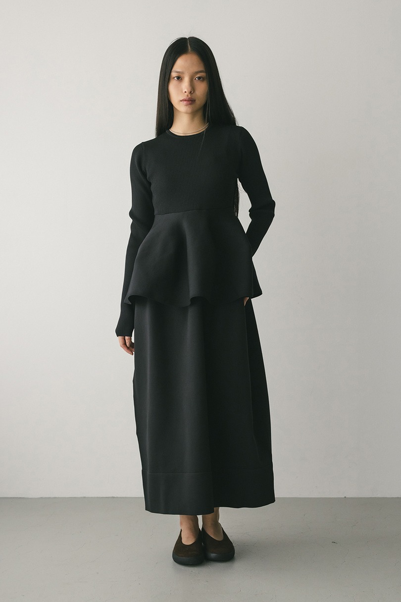 ドッキングフォルムニットワンピース 詳細画像 BLK 2