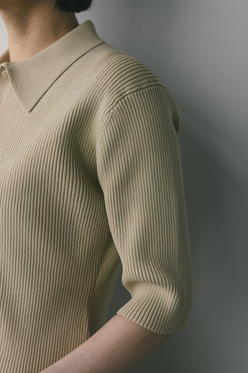 2ピースハーフスリーブポロニットワンピース｜STYLEMIXER（スタイル