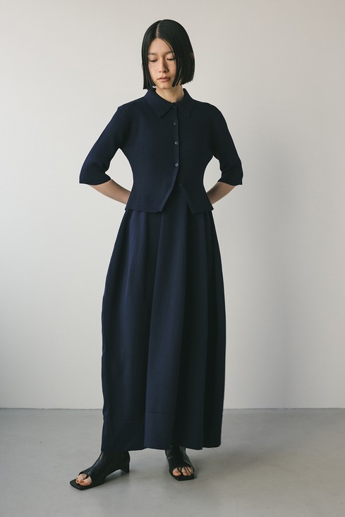 2ピースハーフスリーブポロニットワンピース｜STYLEMIXER（スタイル