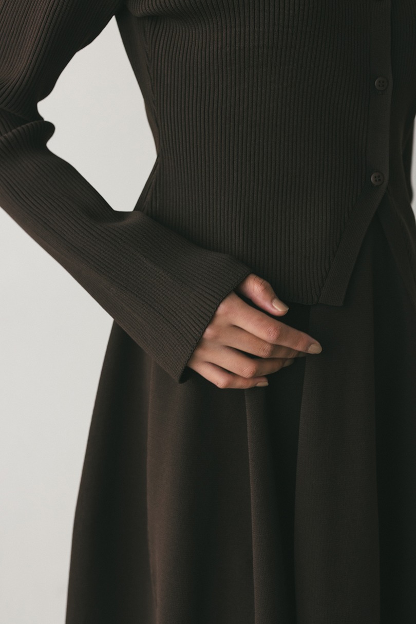 2ピースポロニットワンピース 詳細画像 D/BRN 7