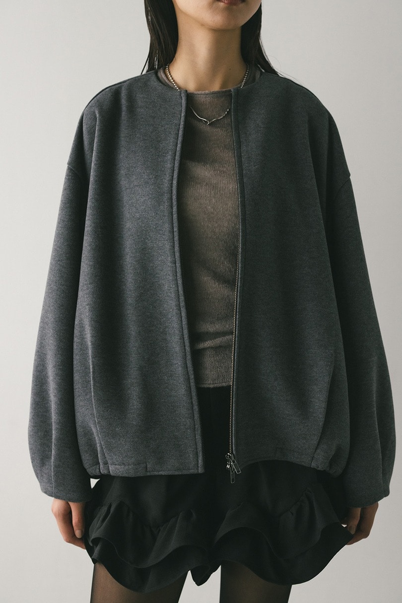 ボンディングノーカラーブルゾン