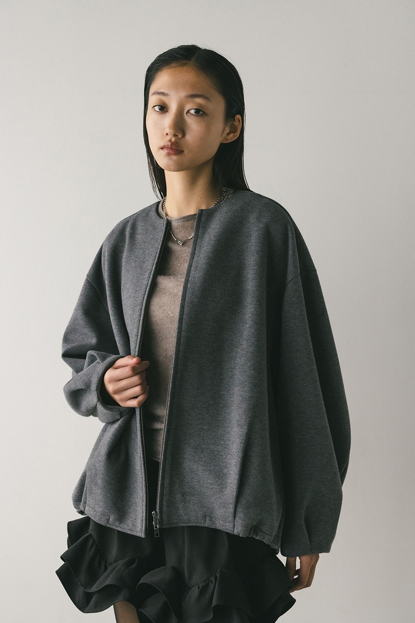 ボンディングノーカラーブルゾン 詳細画像 GRY 3