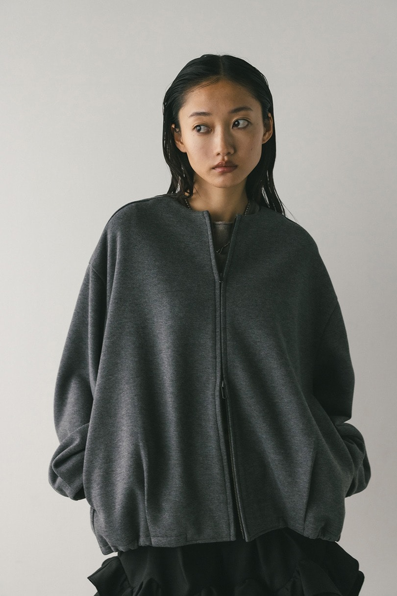 ボンディングノーカラーブルゾン 詳細画像 GRY 5