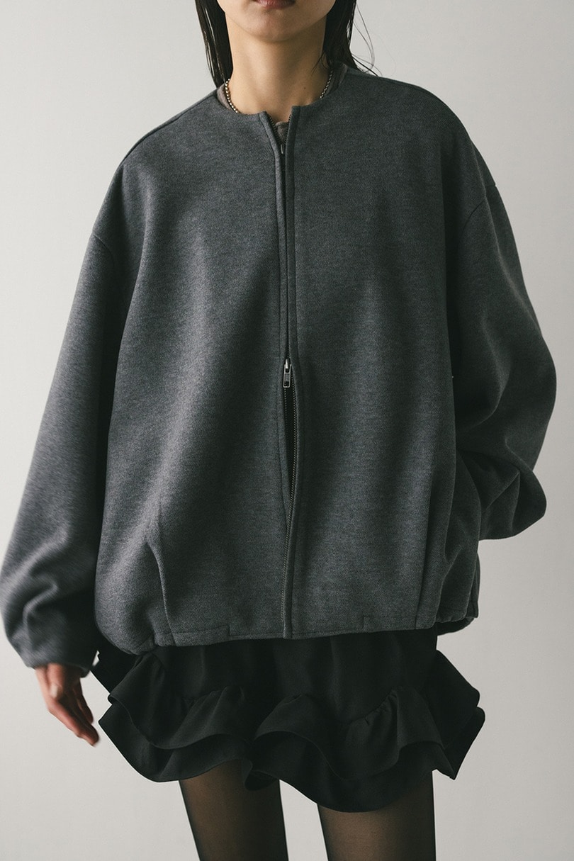 ボンディングノーカラーブルゾン 詳細画像 GRY 8