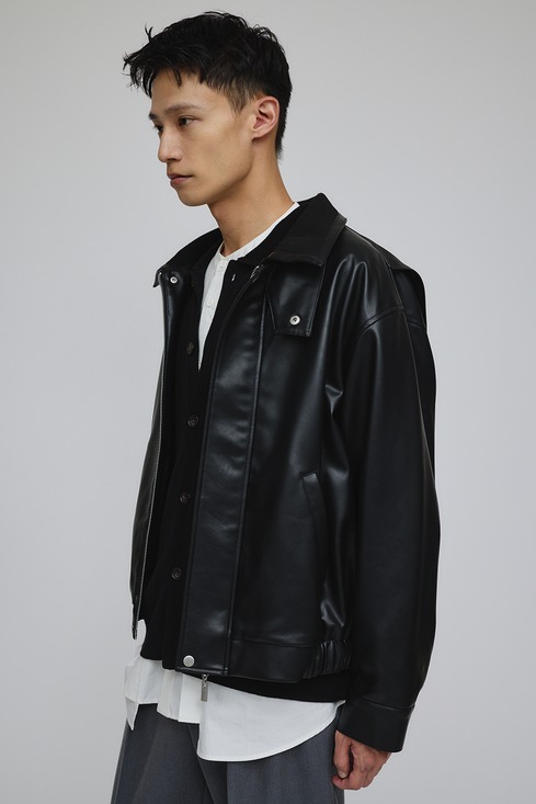 リブカラーレザージャケット｜STYLEMIXER（スタイルミキサー）公式通販