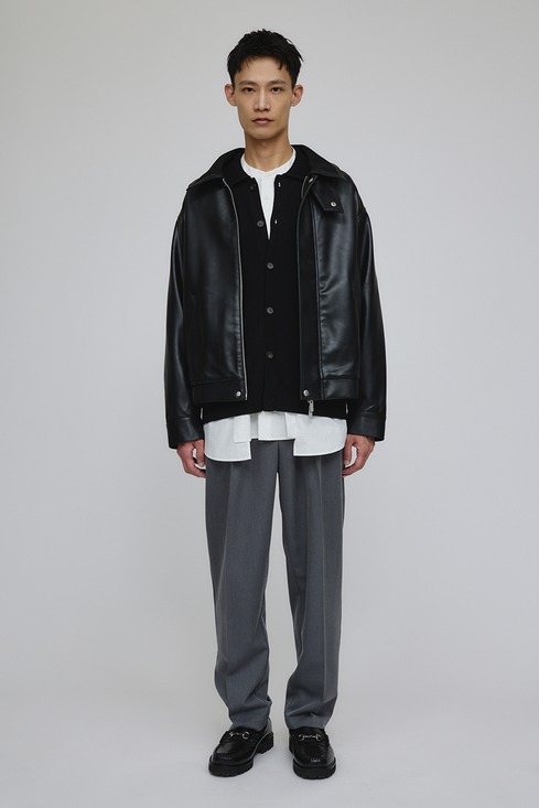 Studio Doe レザージャケット Rachel着用 リブカラーレザージャケット｜STYLEMIXER（スタイルミキサー）公式通販
