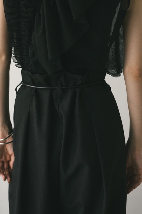 stylemixer ローウエストベルトワイドパンツ STYLEMIXER ローウエストベルトワイドパンツ BLK -ファッション