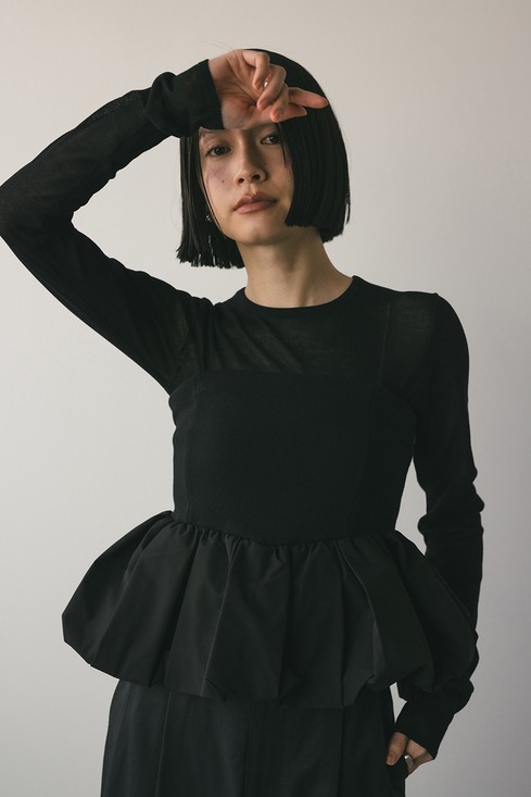 2ピースペプラムビスチェニット｜STYLEMIXER（スタイルミキサー