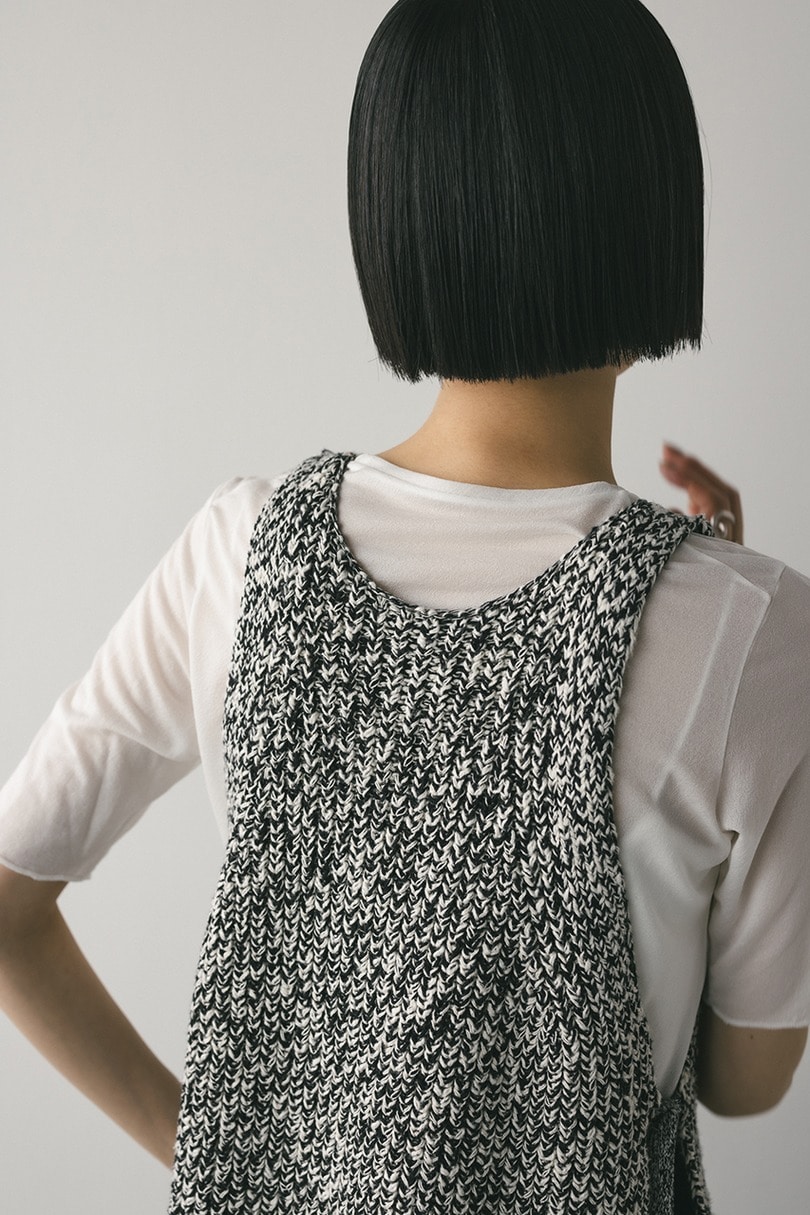 サイドリボンミックスニットタンク 詳細画像 BLK 11