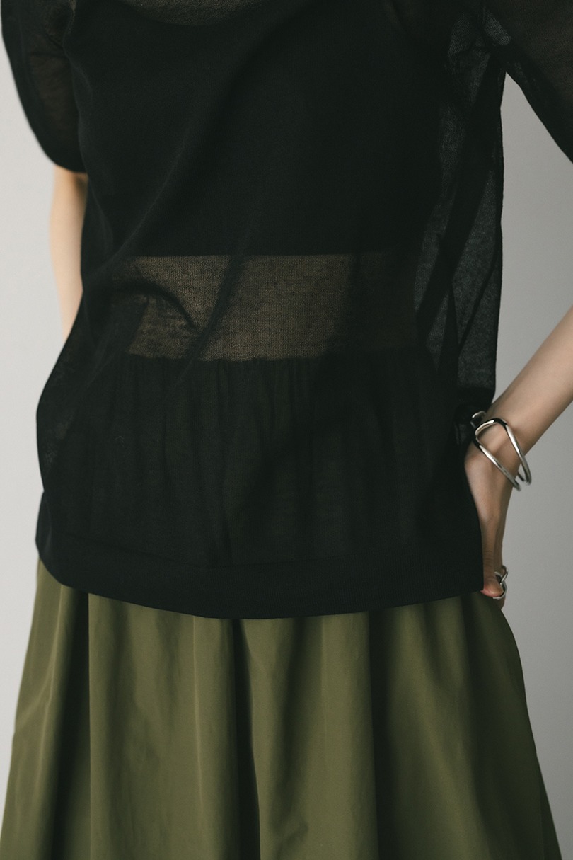 ウォッシャブルリネンニットT 詳細画像 BLK 7