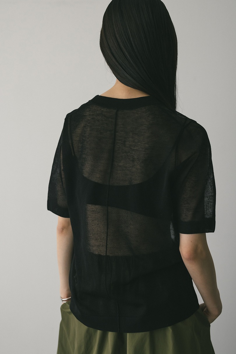 ウォッシャブルリネンニットT 詳細画像 BLK 8