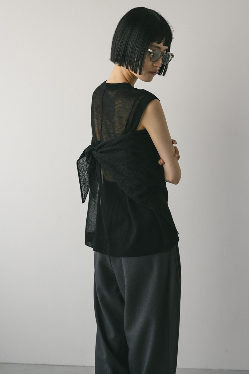 ウォッシャブルリネンニットタンク 詳細画像 BLK 7