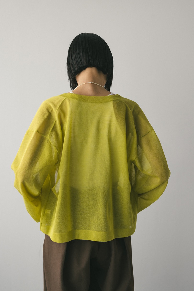 ウォッシャブルリネンニットカーディガン 詳細画像 LIME 4