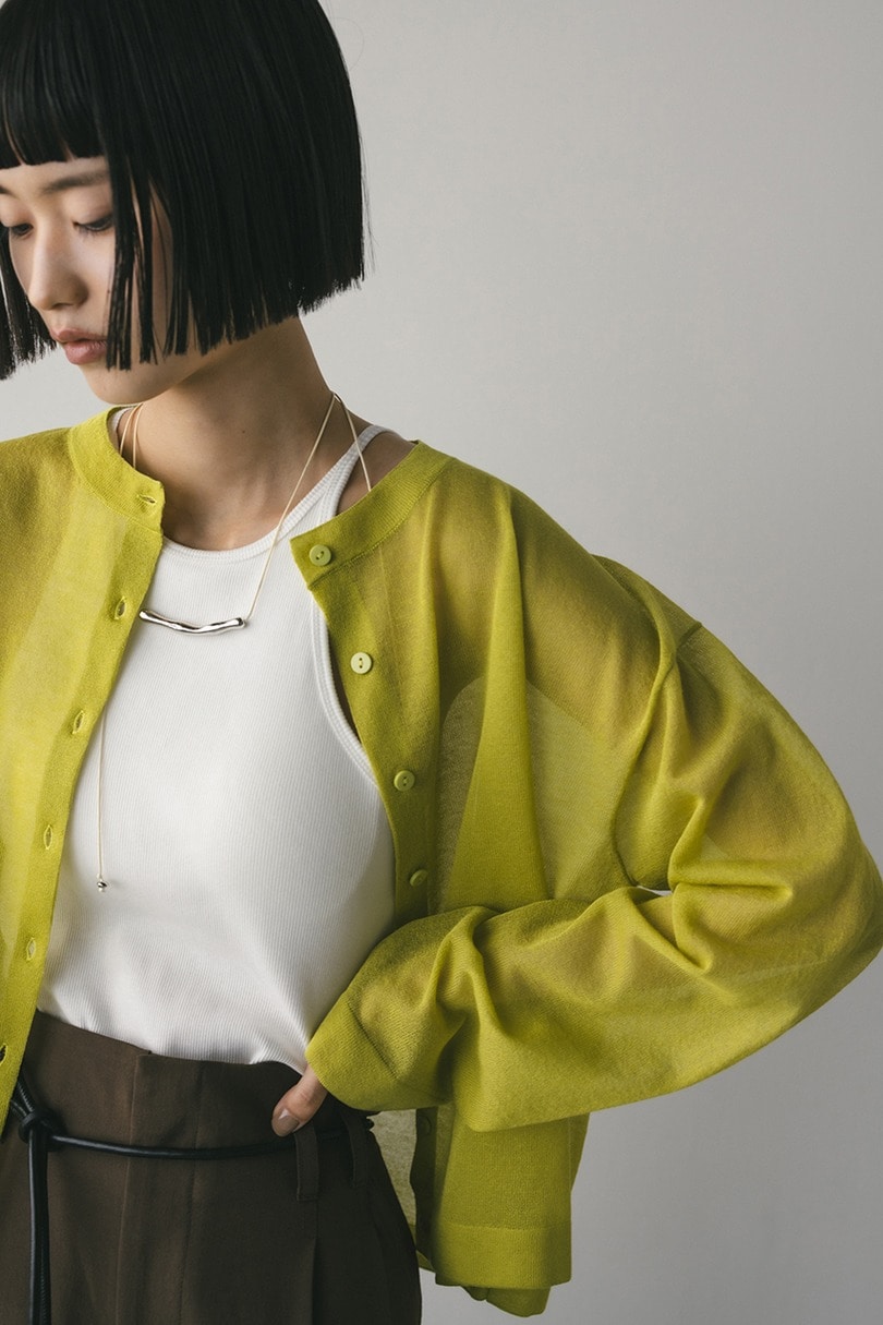 ウォッシャブルリネンニットカーディガン 詳細画像 LIME 7