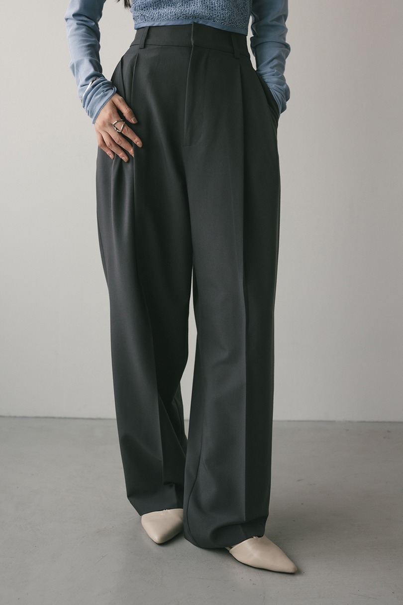 【WEB限定】ベーシックツータックパンツロング 詳細画像 GRY 5