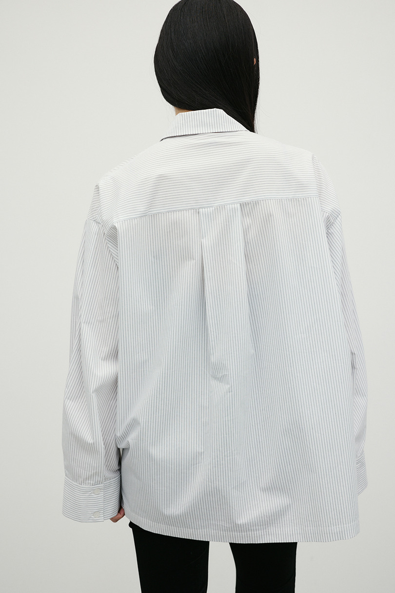 ストライプワイドカフオーバーシャツ 詳細画像 WHT 10
