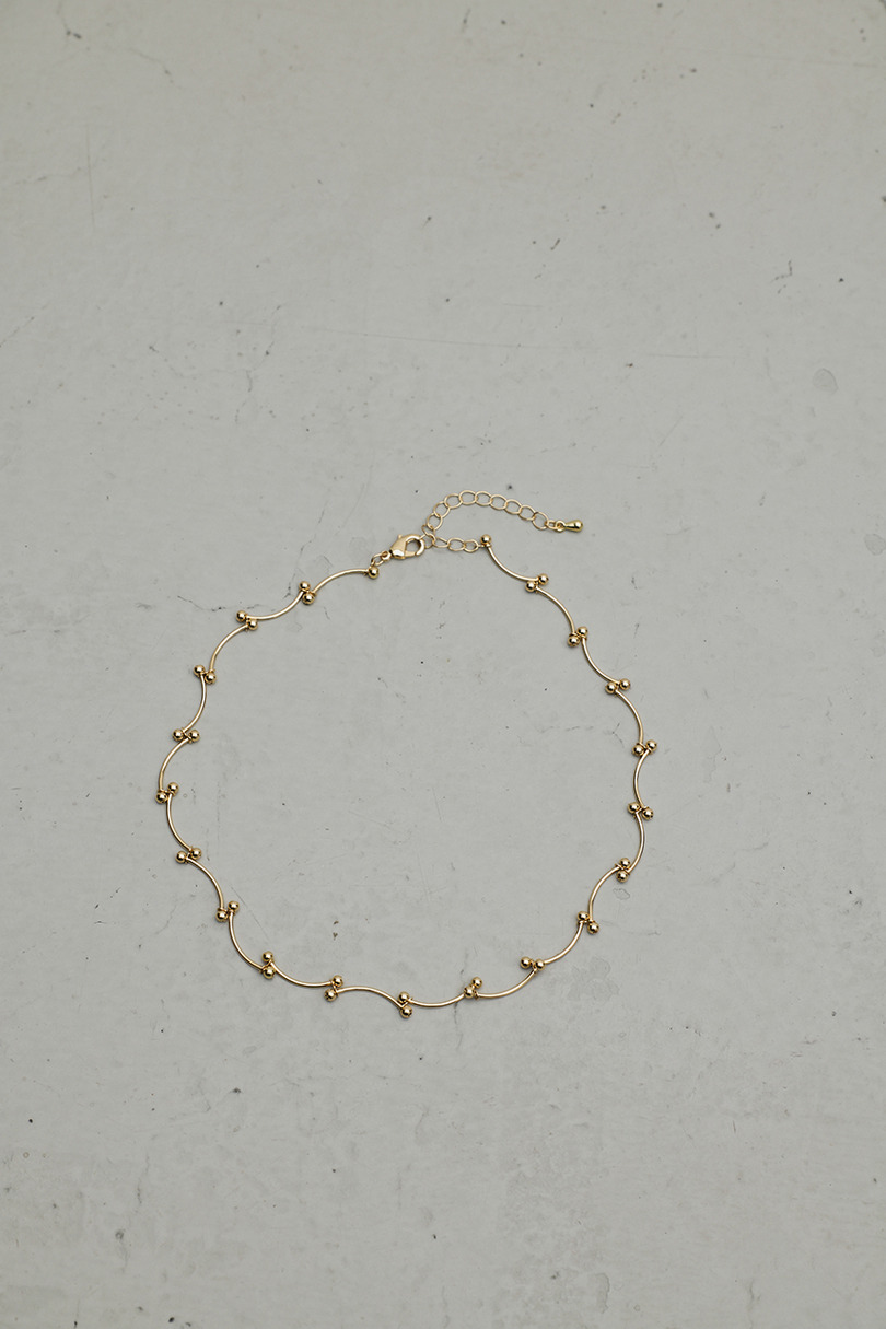 ウェーブデザインチェーンネックレス 詳細画像 GLD 2