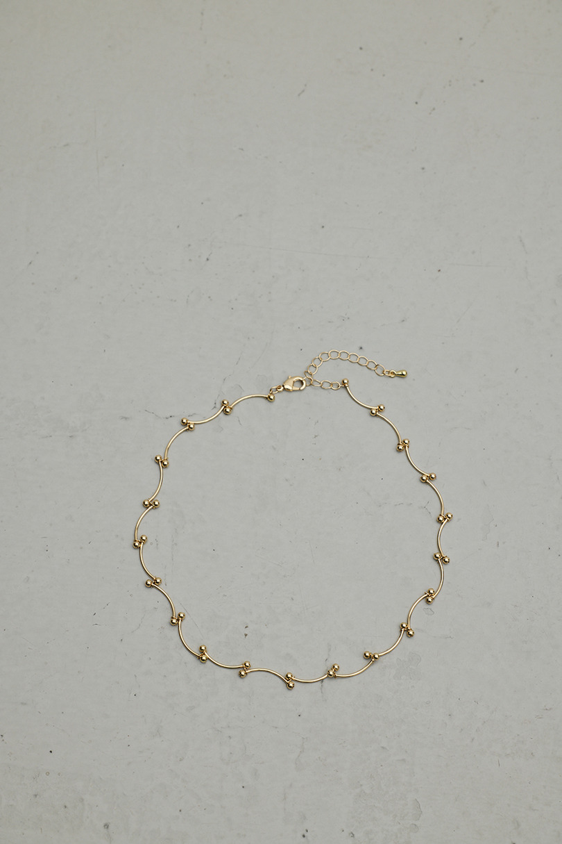 ウェーブデザインチェーンネックレス 詳細画像 GLD 3