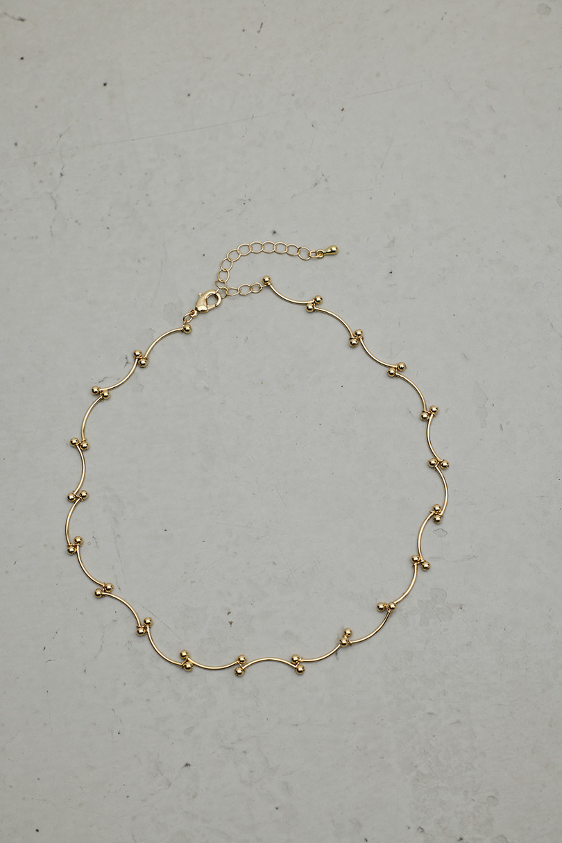ウェーブデザインチェーンネックレス 詳細画像 GLD 4