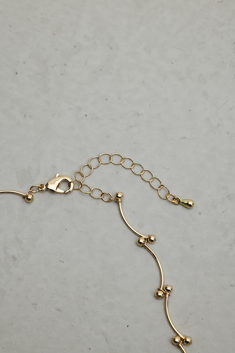 ウェーブデザインチェーンネックレス 詳細画像 GLD 5